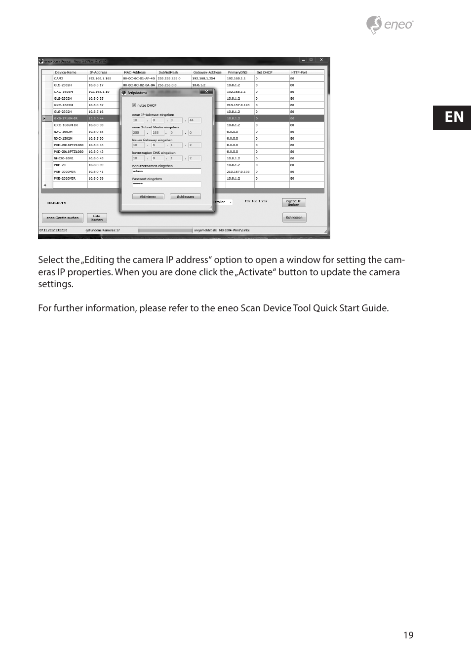 Eneo NXD-880F37P User Manual | Page 19 / 40