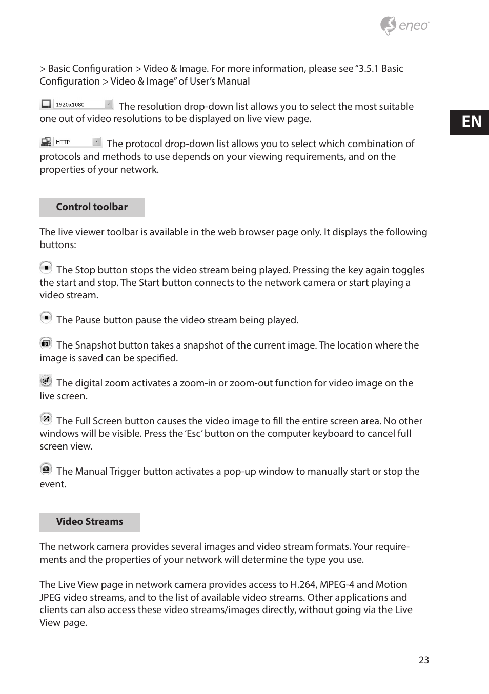 Eneo NXD-880F37P User Manual | Page 23 / 40