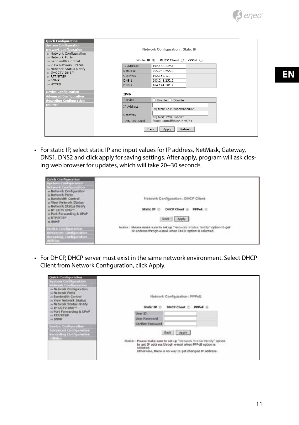 Eneo PXD-2080MIR D User Manual | Page 11 / 44