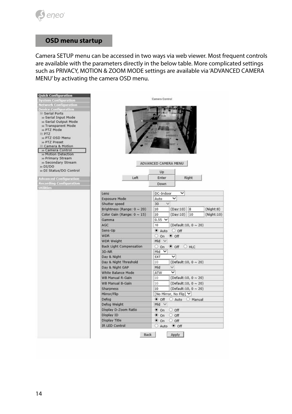 Eneo PXD-2080MIR D User Manual | Page 14 / 44