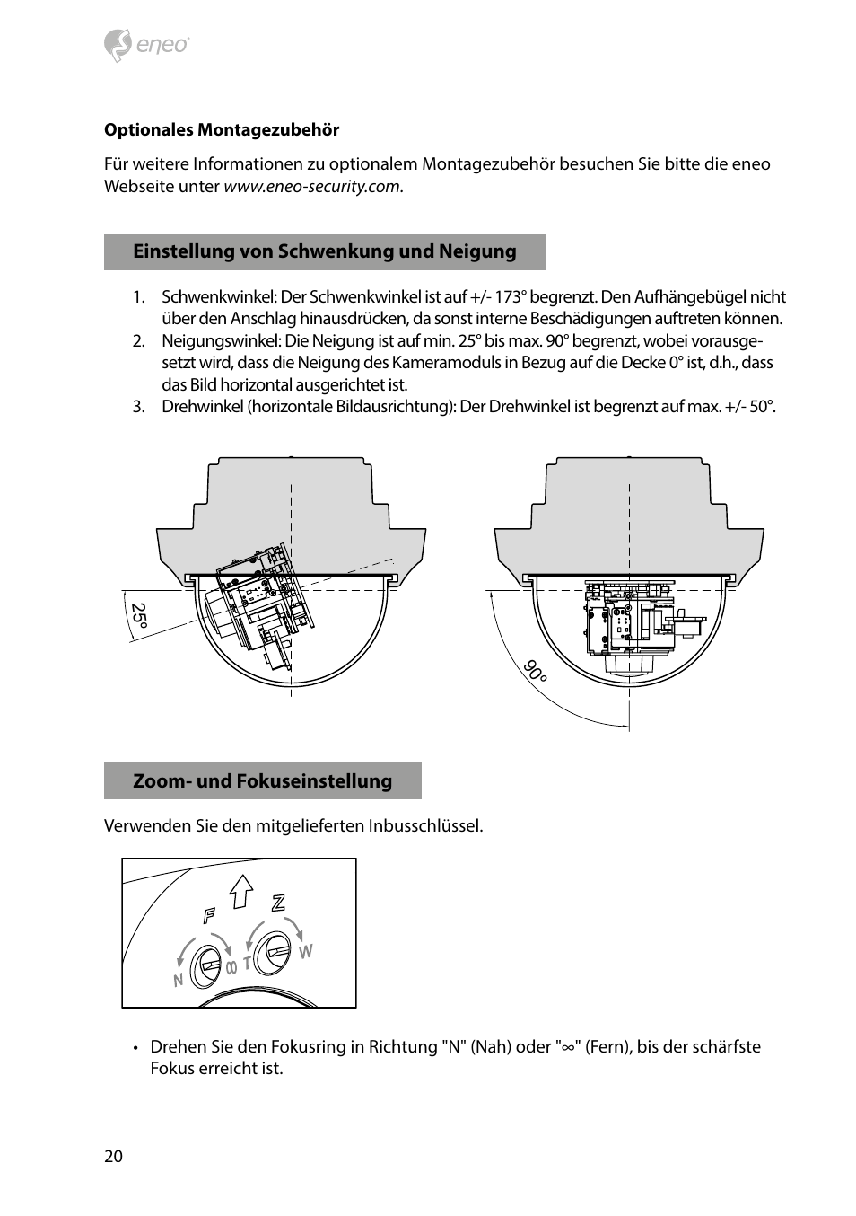 Eneo PXD-2080MIR D User Manual | Page 20 / 44