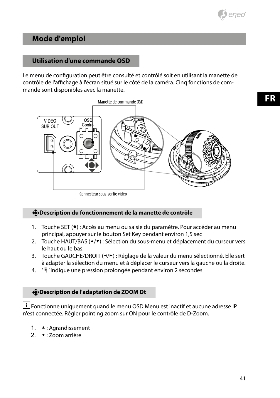 Mode d'emploi | Eneo PXD-2080MIR D User Manual | Page 41 / 44