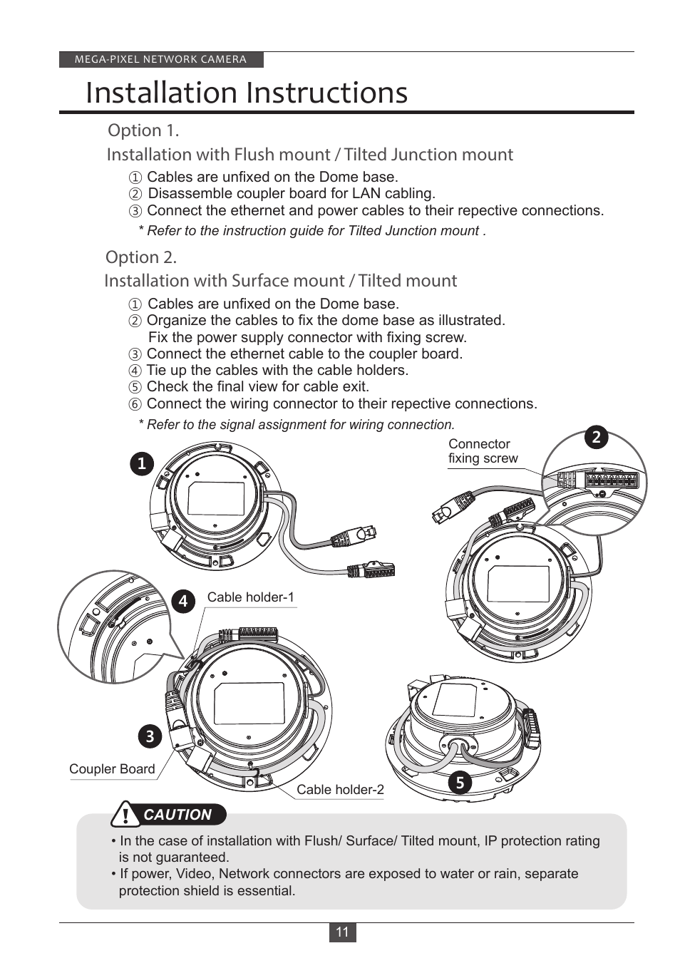 Installation instructions | Eneo PXD-2080MIR D User Manual | Page 11 / 36