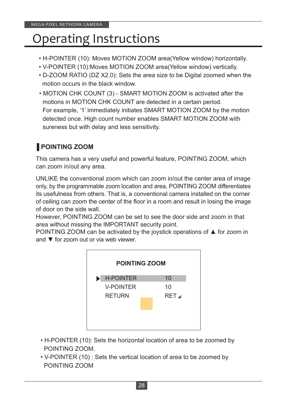 Operating instructions | Eneo PXD-2080MIR D User Manual | Page 28 / 36