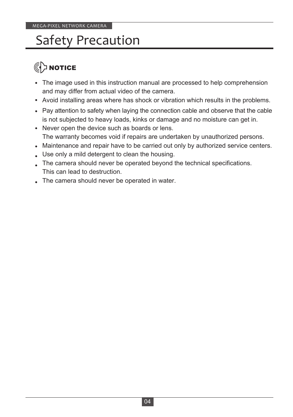 Safety precaution | Eneo PXD-2080MIR D User Manual | Page 4 / 36