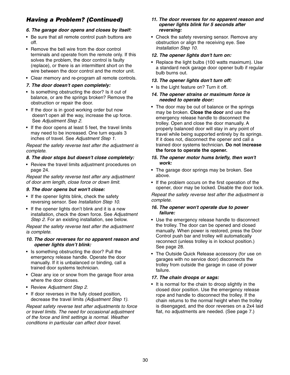 Chamberlain 2575 User Manual | Page 30 / 36