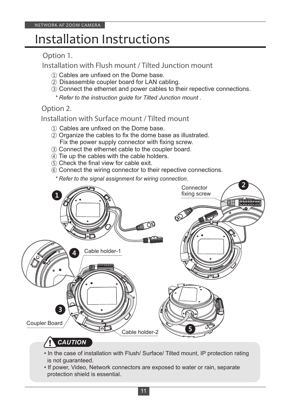 Installation instructions | Eneo PXD-2080Z03 D User Manual | Page 11 / 36