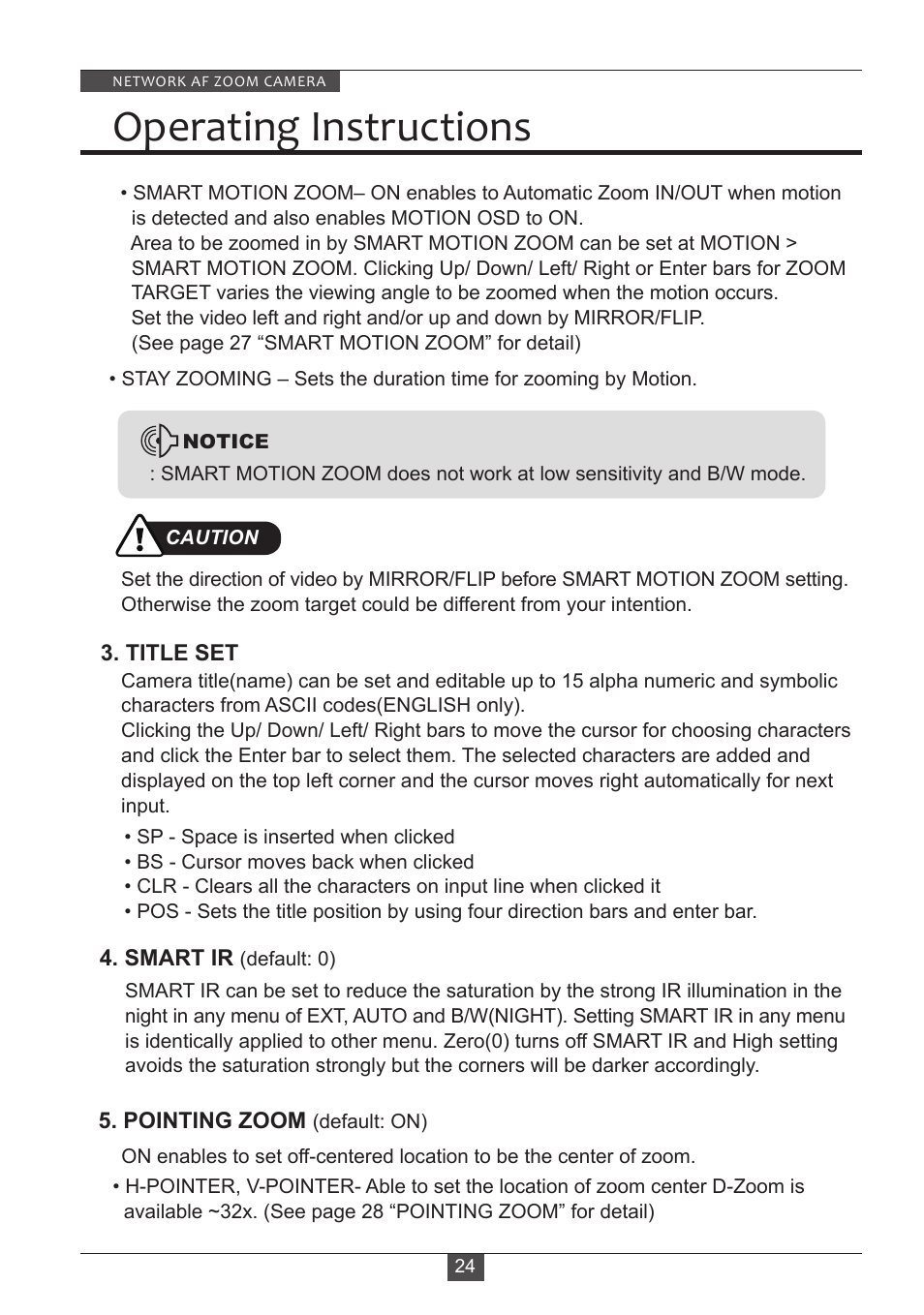 Operating instructions | Eneo PXD-2080Z03 D User Manual | Page 24 / 36
