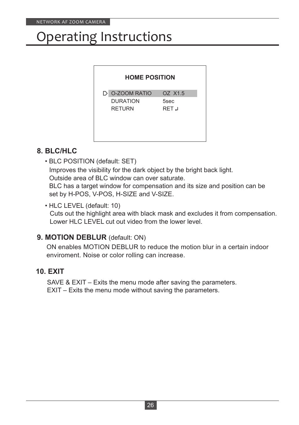 Operating instructions | Eneo PXD-2080Z03 D User Manual | Page 26 / 36