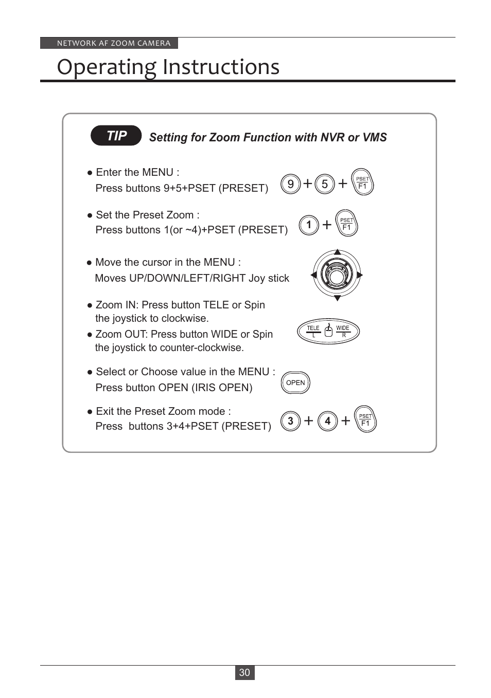 Operating instructions | Eneo PXD-2080Z03 D User Manual | Page 30 / 36