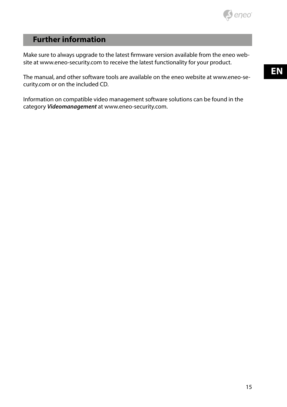 Further information | Eneo PXD-1080MIR D User Manual | Page 15 / 44