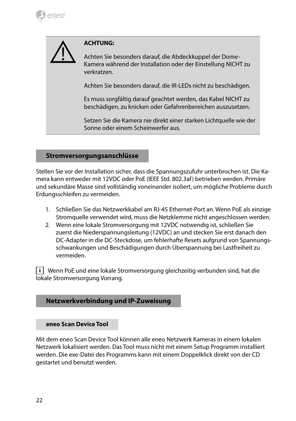 Eneo PXD-1080MIR D User Manual | Page 22 / 44