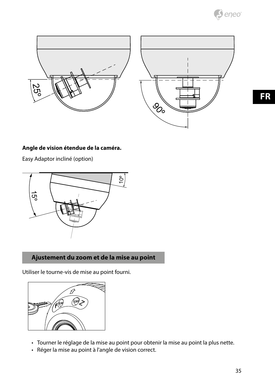 Fr 25 º 90º | Eneo PXD-1080MIR D User Manual | Page 35 / 44