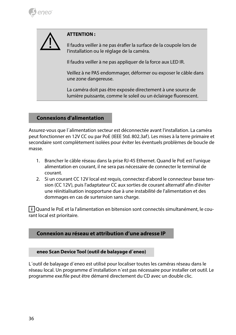 Eneo PXD-1080MIR D User Manual | Page 36 / 44