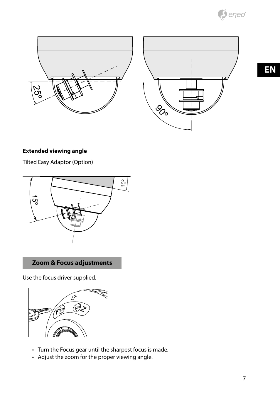 En 25 º 90º | Eneo PXD-1080MIR D User Manual | Page 7 / 44