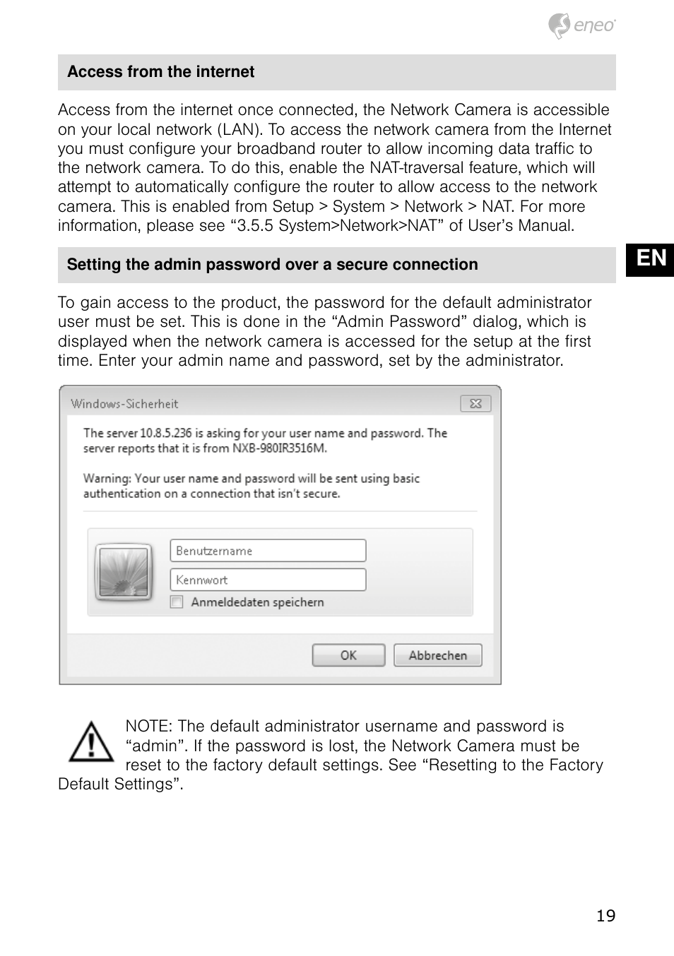 De en fr pl ru | Eneo NXD-980IR3516P User Manual | Page 19 / 60