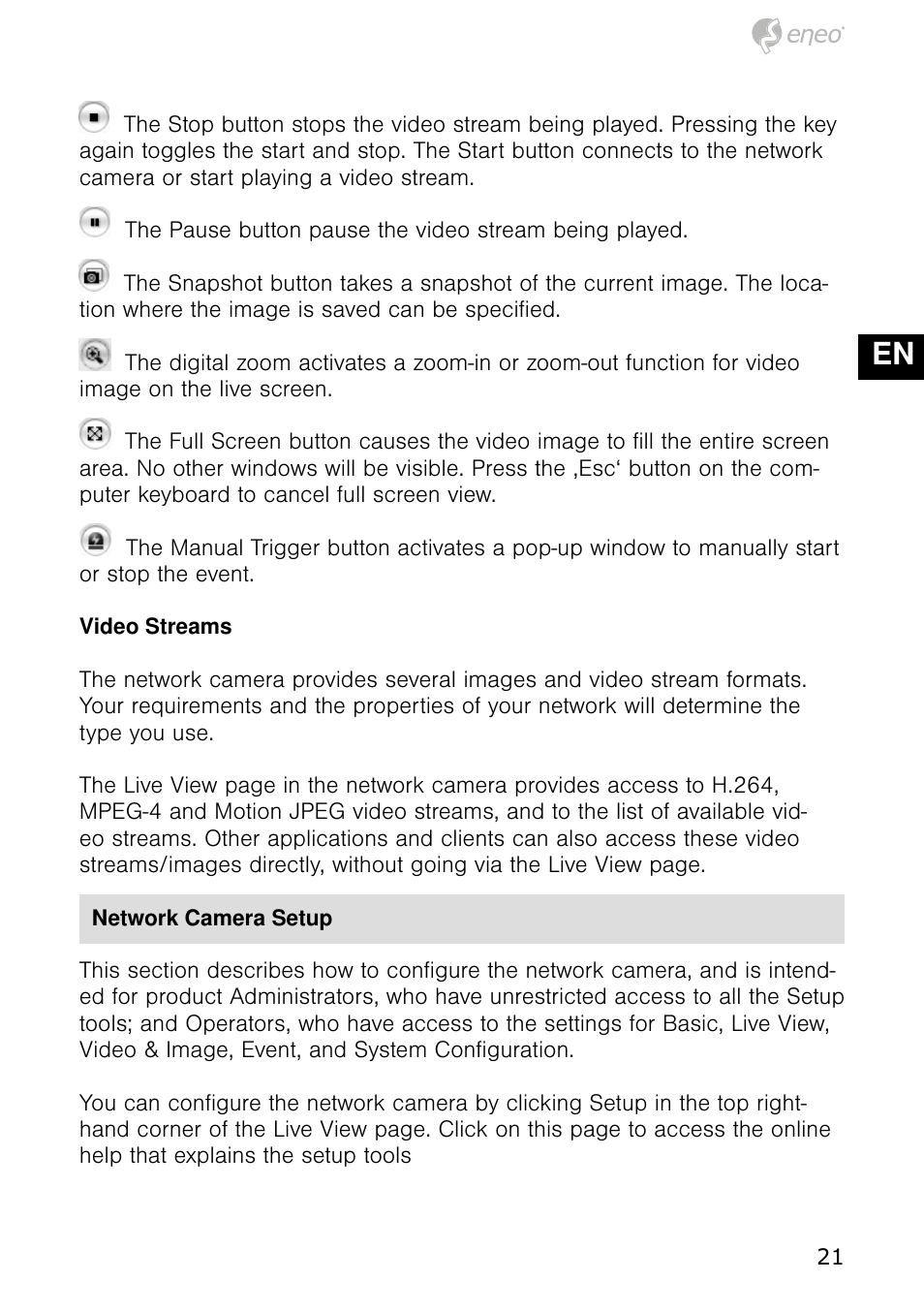 De en fr pl ru | Eneo NXD-980IR3516P User Manual | Page 21 / 60