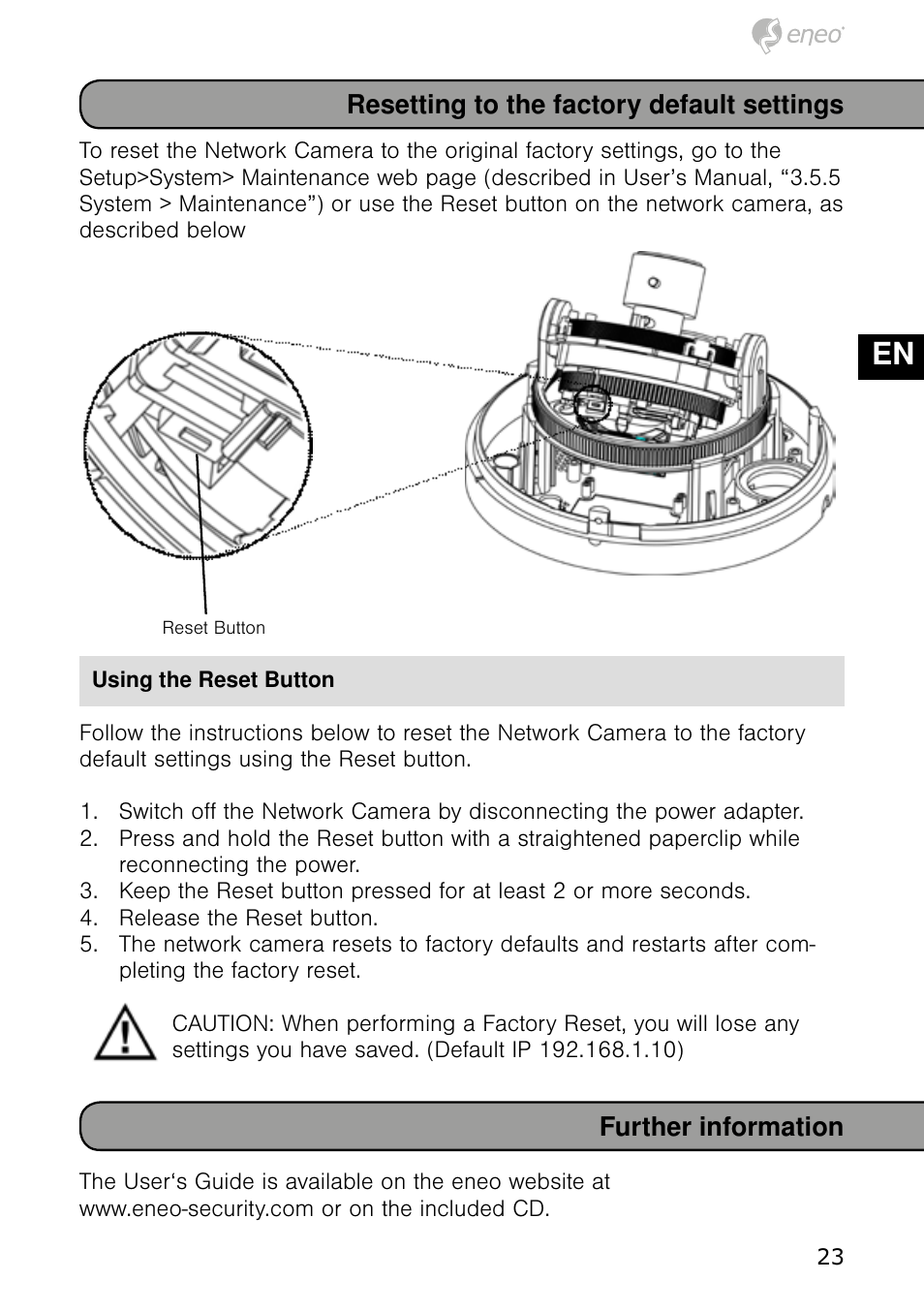 De en fr pl ru | Eneo NXD-980IR3516P User Manual | Page 23 / 60