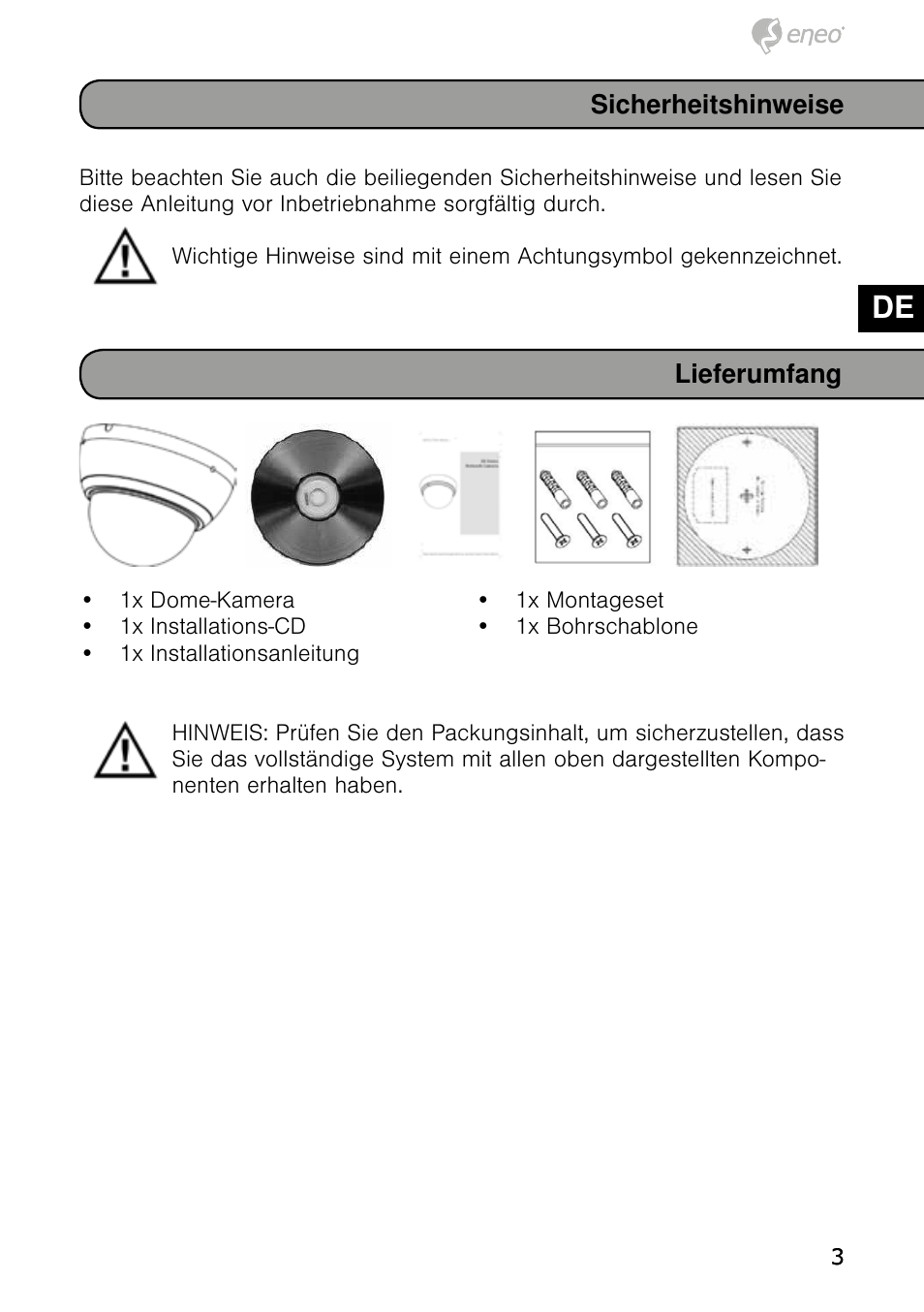 De en fr pl ru | Eneo NXD-980IR3516P User Manual | Page 3 / 60