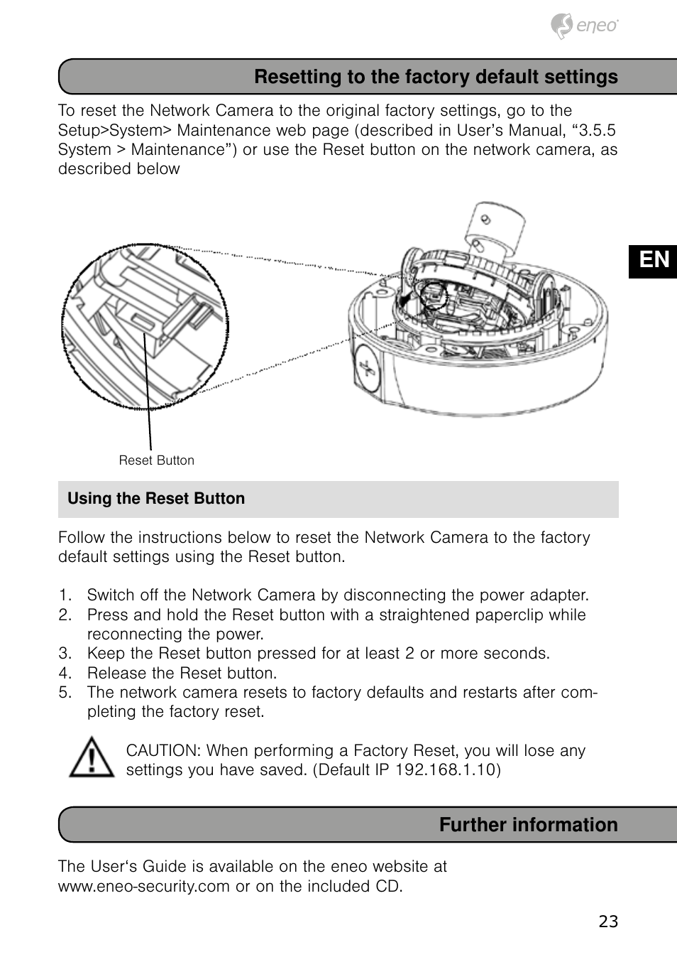 De en fr pl ru | Eneo NXD-980IR3516M User Manual | Page 23 / 60
