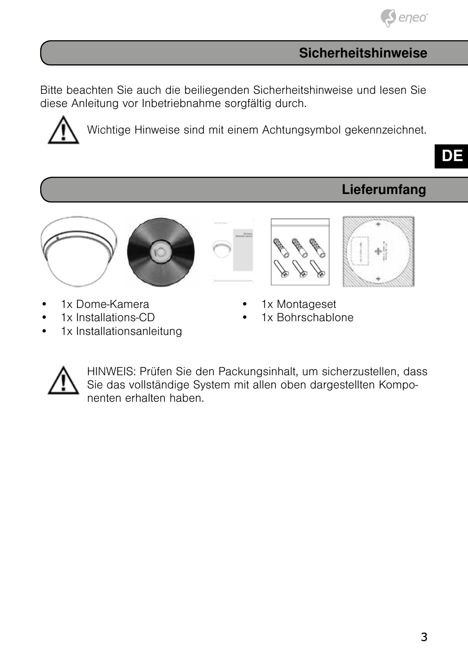De en fr pl ru | Eneo NXD-980IR3516M User Manual | Page 3 / 60
