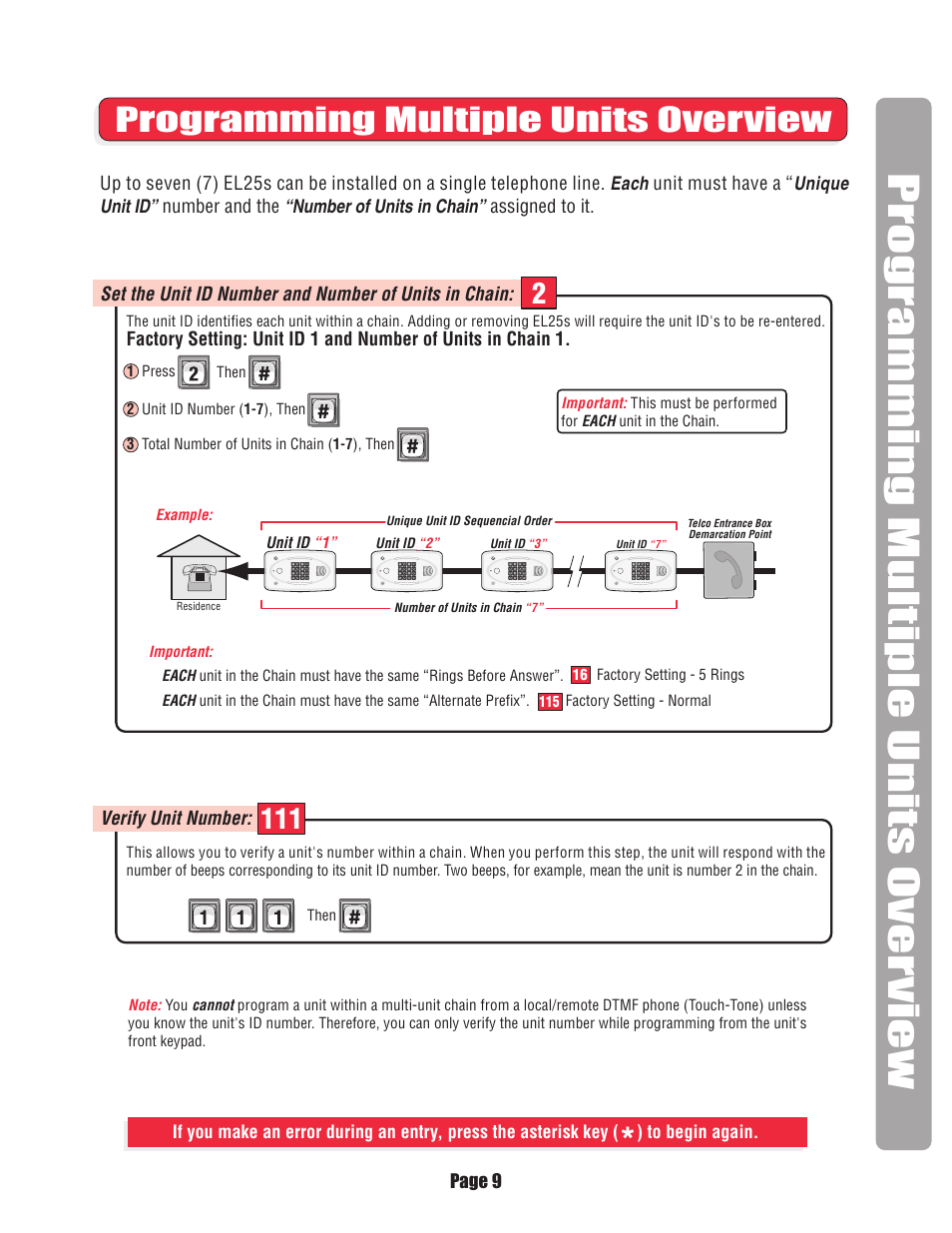 Programming multiple units overview | Chamberlain EL25 User Manual | Page 10 / 26