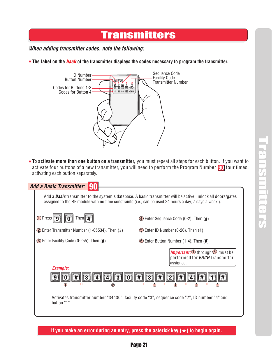 Transmitters | Chamberlain EL25 User Manual | Page 22 / 26