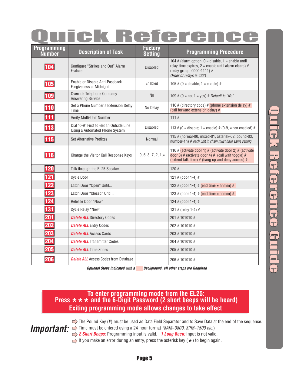 Important | Chamberlain EL25 User Manual | Page 6 / 26