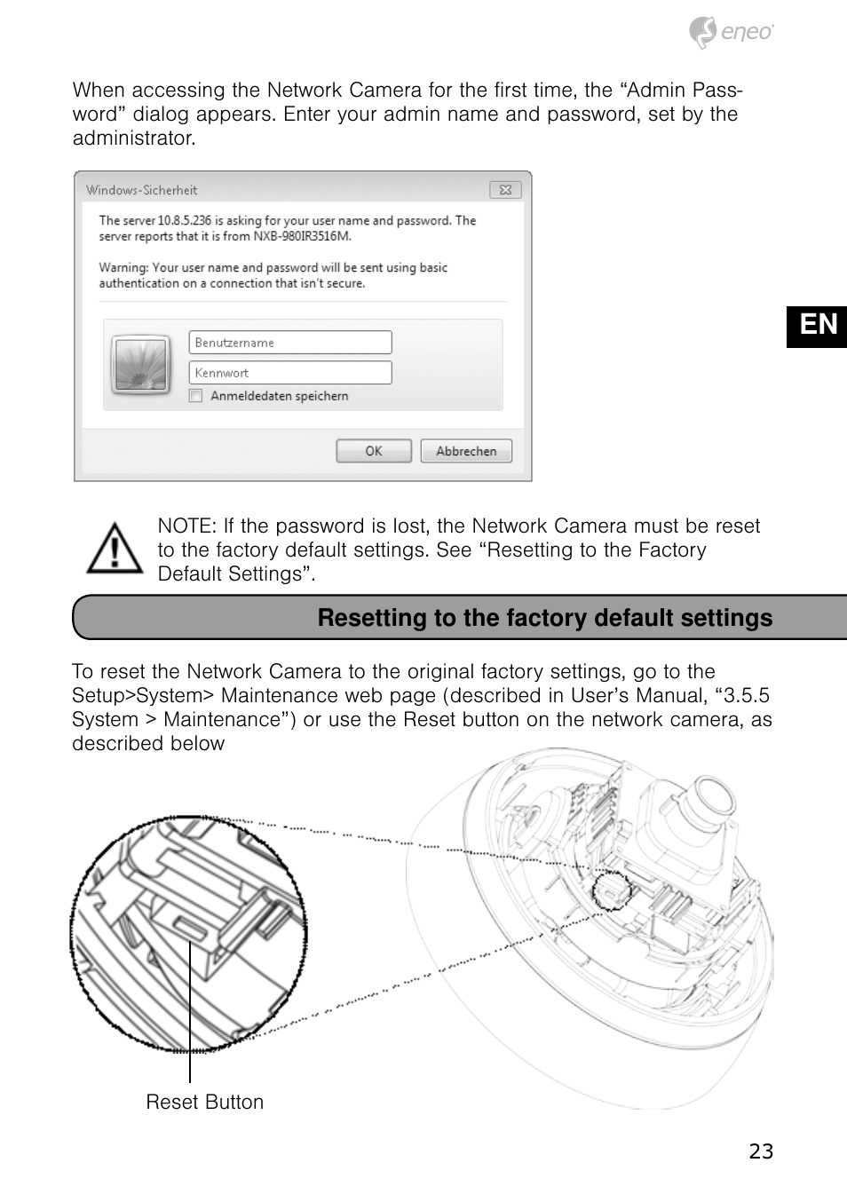 De en fr pl ru | Eneo NXD-980IR37P User Manual | Page 23 / 60