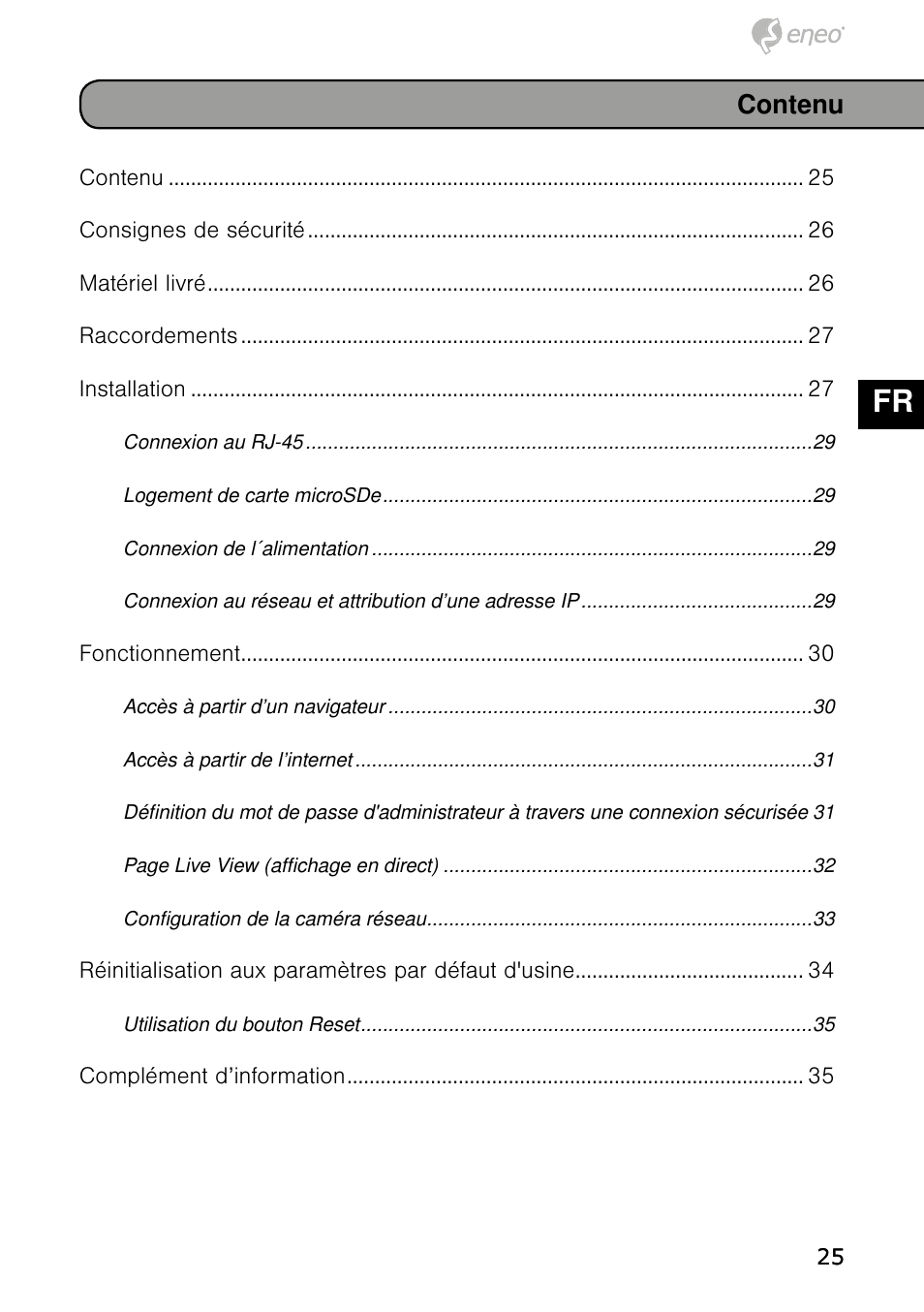 De en fr pl ru | Eneo NXD-980IR37P User Manual | Page 25 / 60