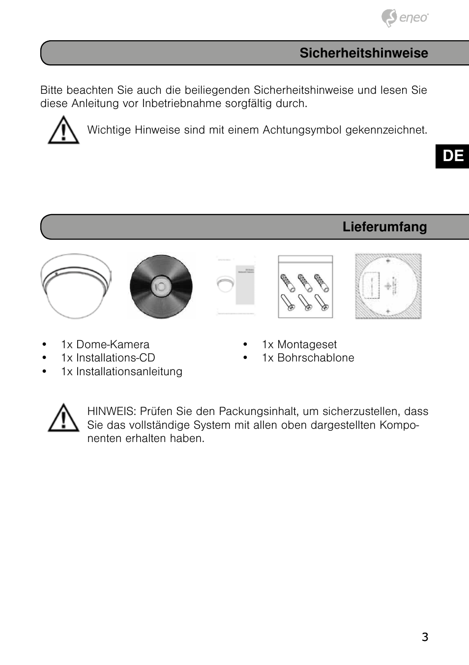 De en fr pl ru | Eneo NXD-980IR37P User Manual | Page 3 / 60