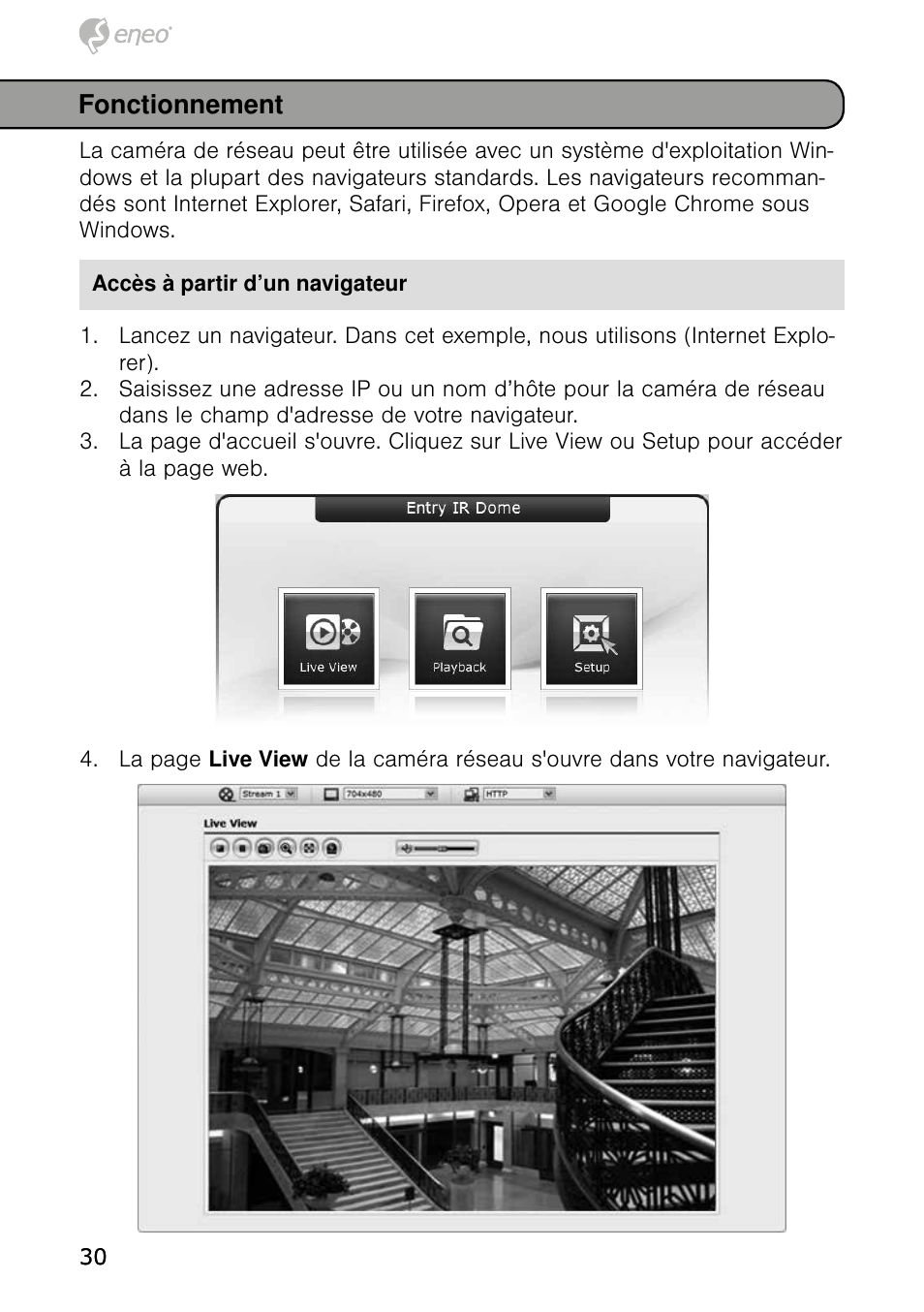 Fonctionnement | Eneo NXD-980IR37P User Manual | Page 30 / 60