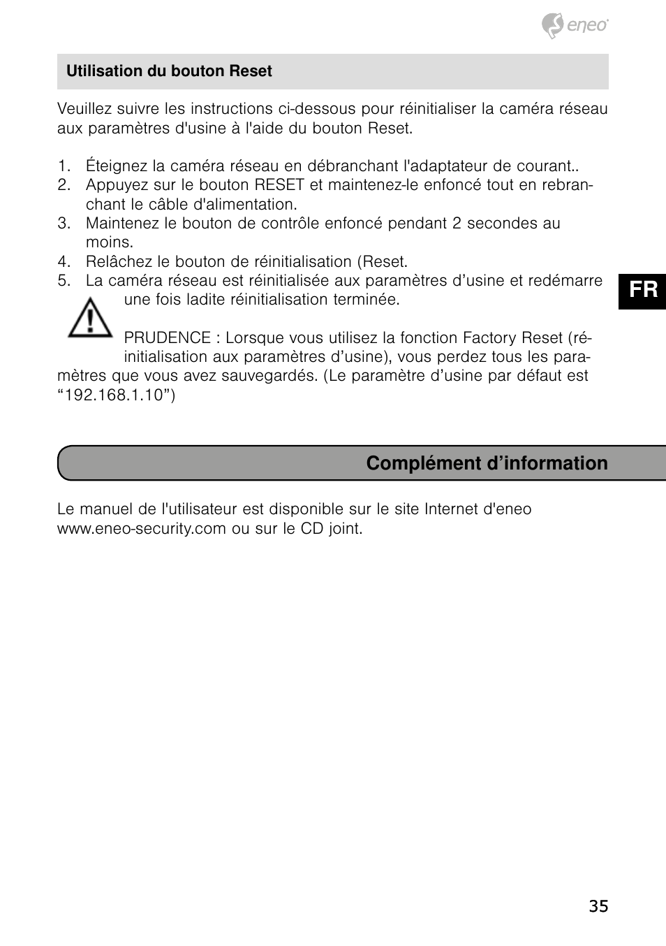 De en fr pl ru | Eneo NXD-980IR37P User Manual | Page 35 / 60