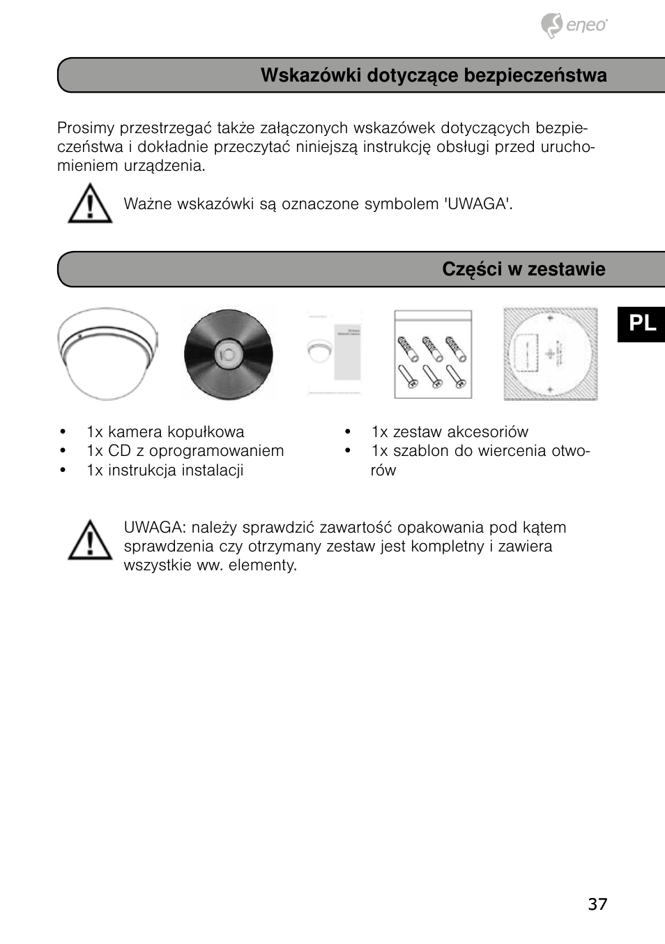 De en fr pl ru | Eneo NXD-980IR37P User Manual | Page 37 / 60
