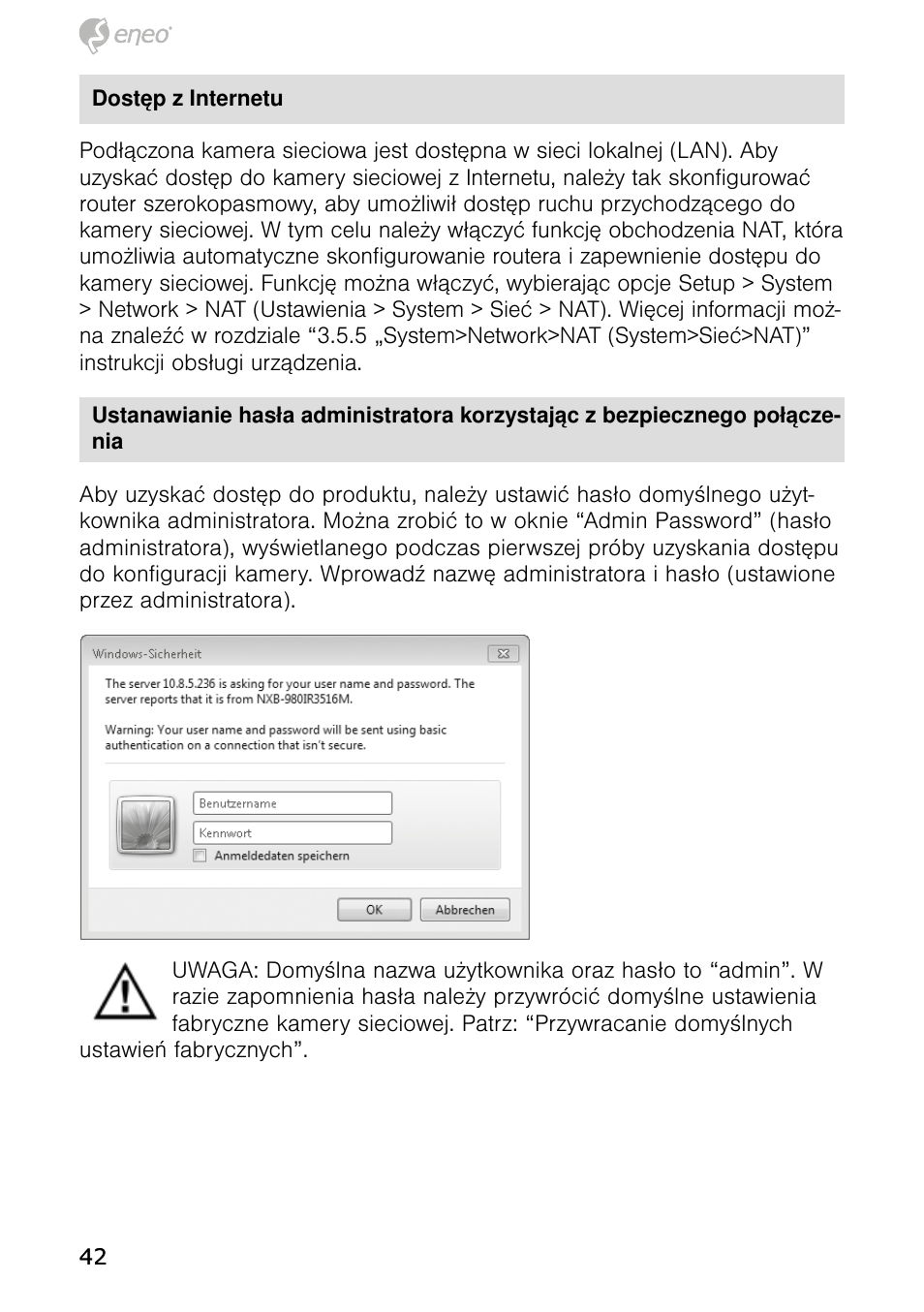 Eneo NXD-980IR37P User Manual | Page 42 / 60