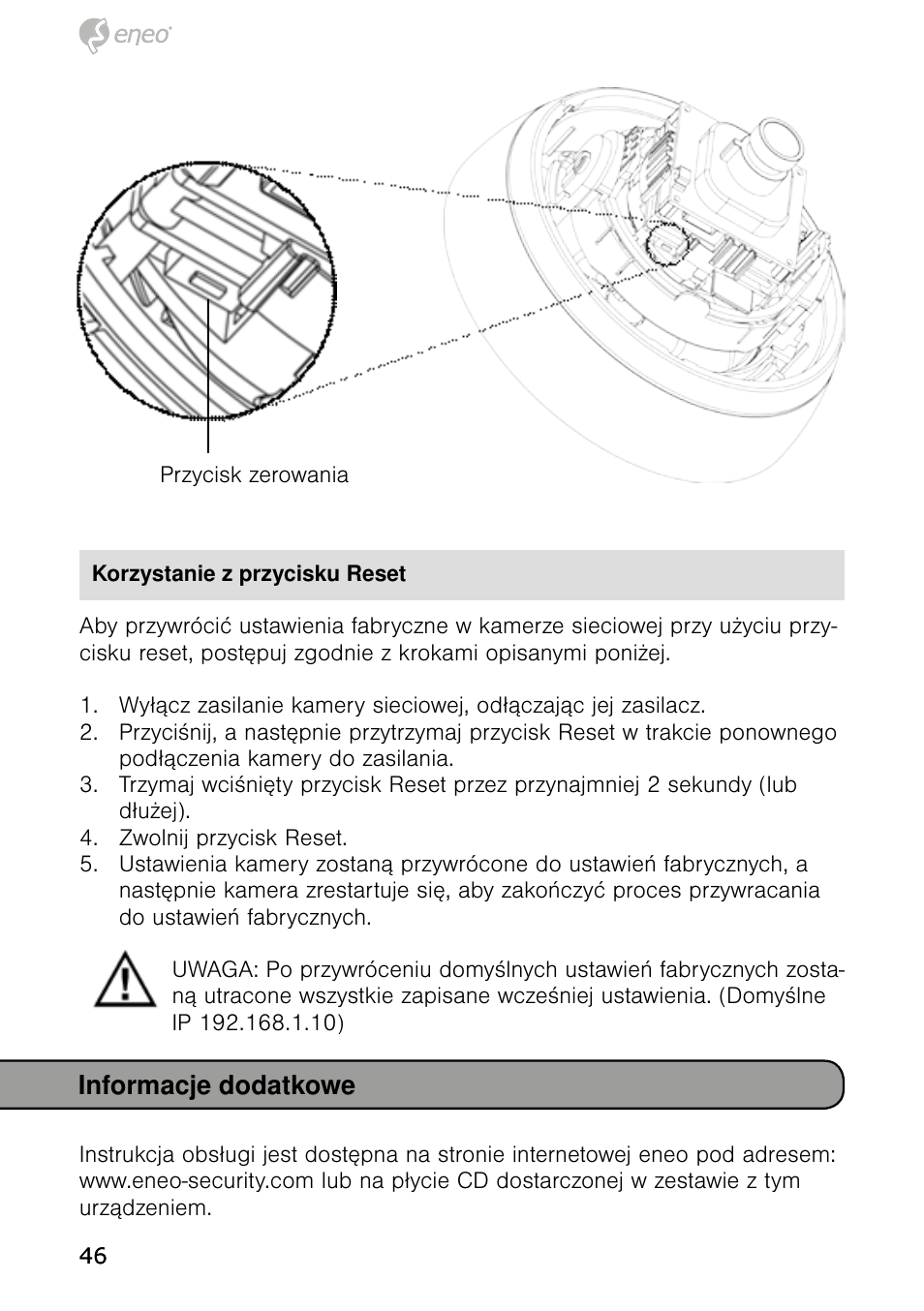 Informacje dodatkowe | Eneo NXD-980IR37P User Manual | Page 46 / 60