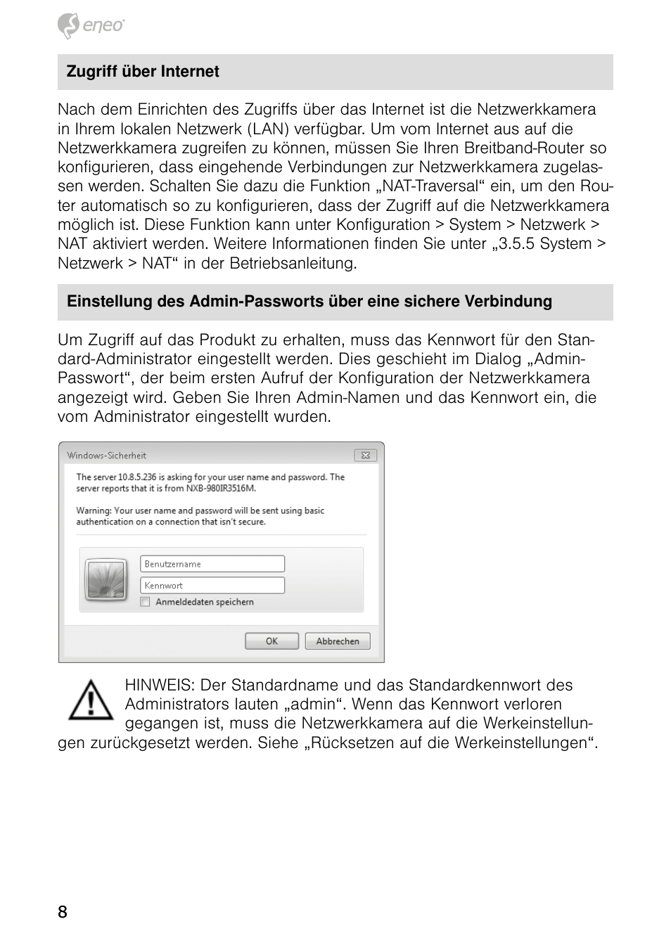 Eneo NXD-980IR37P User Manual | Page 8 / 60