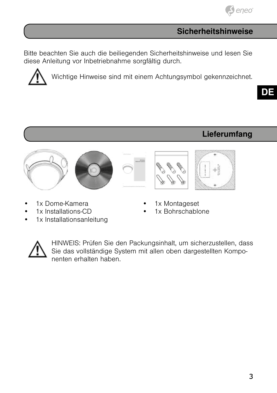 De en fr pl ru | Eneo NXD-980IR37M User Manual | Page 3 / 56