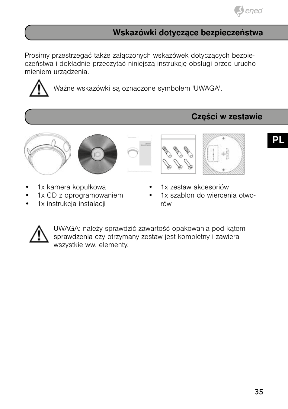 De en fr pl ru | Eneo NXD-980IR37M User Manual | Page 35 / 56