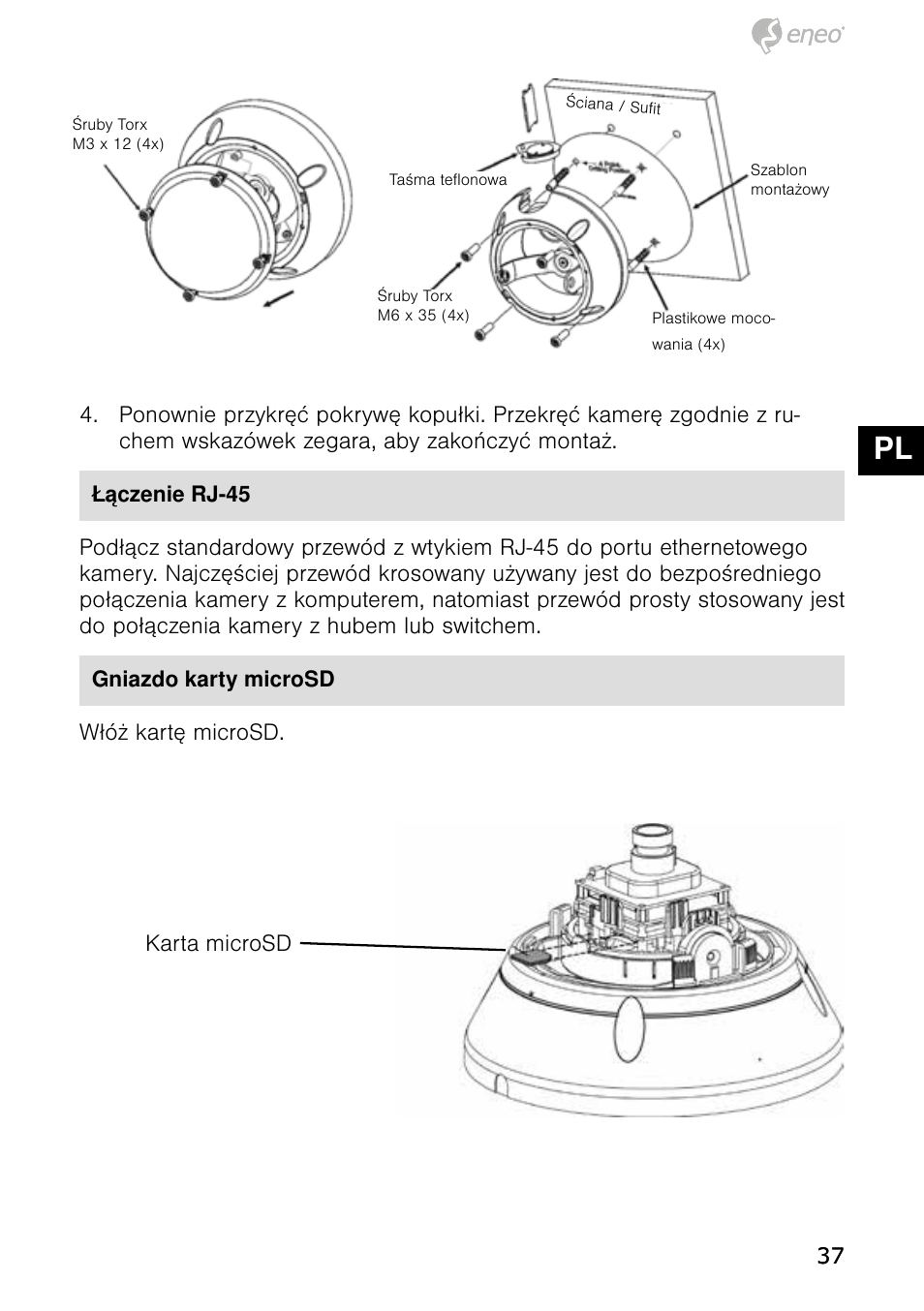 De en fr pl ru | Eneo NXD-980IR37M User Manual | Page 37 / 56