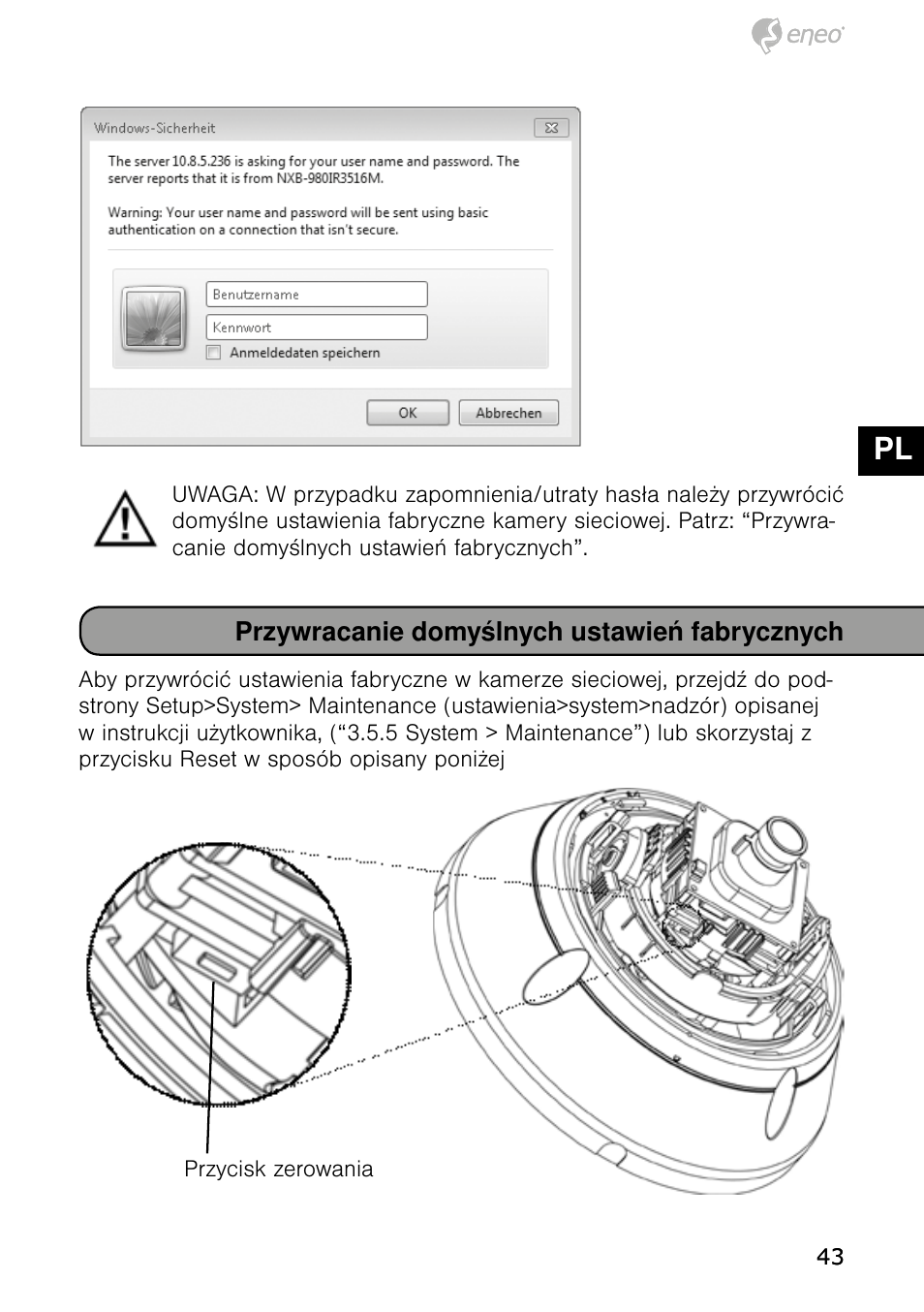 De en fr pl ru | Eneo NXD-980IR37M User Manual | Page 43 / 56