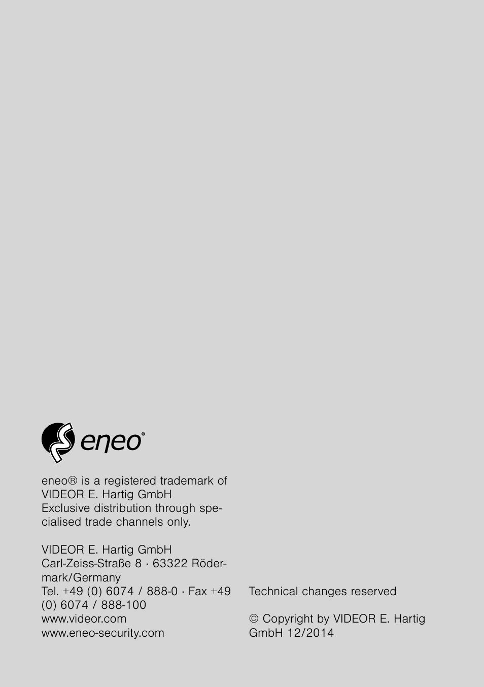 Eneo NXD-980IR37M User Manual | Page 56 / 56