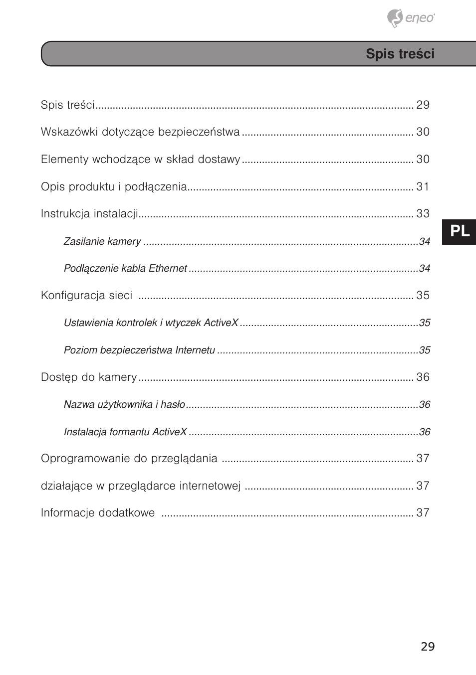 De en fr pl ru | Eneo PXD-5362F01IR User Manual | Page 29 / 48