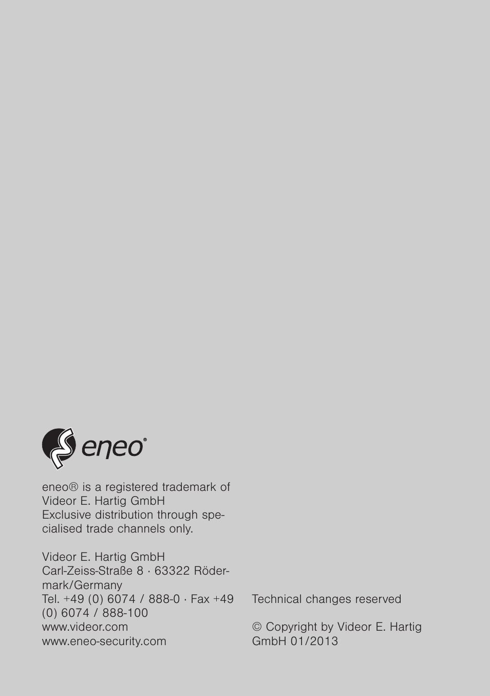 Eneo PXD-5362F01IR User Manual | Page 48 / 48