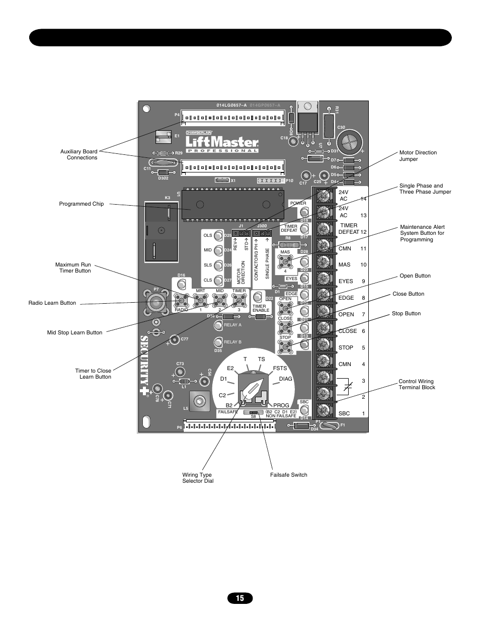 Logic board | Chamberlain door opener User Manual | Page 15 / 36