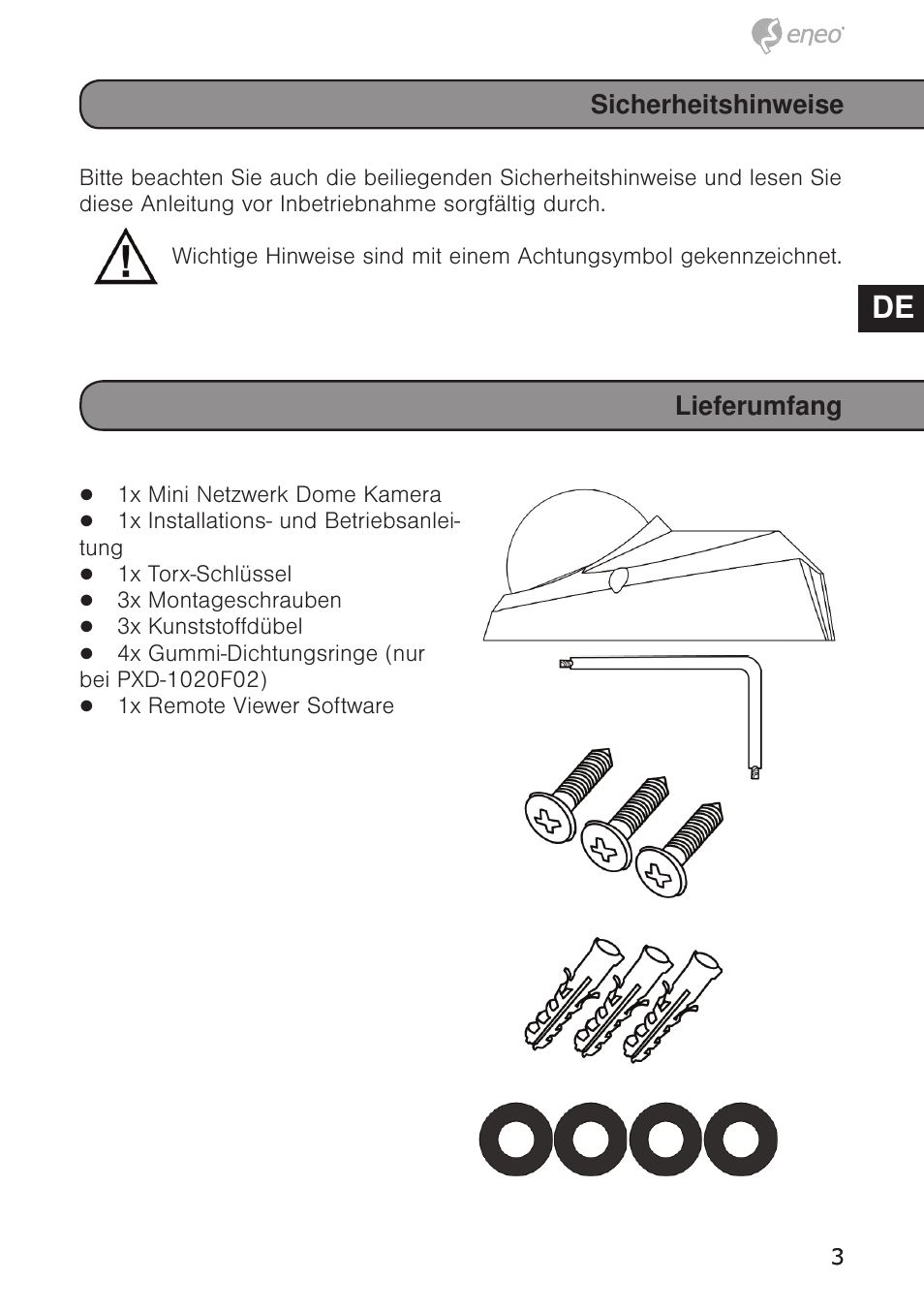 De en fr pl ru | Eneo PXD-1020F02 User Manual | Page 3 / 42