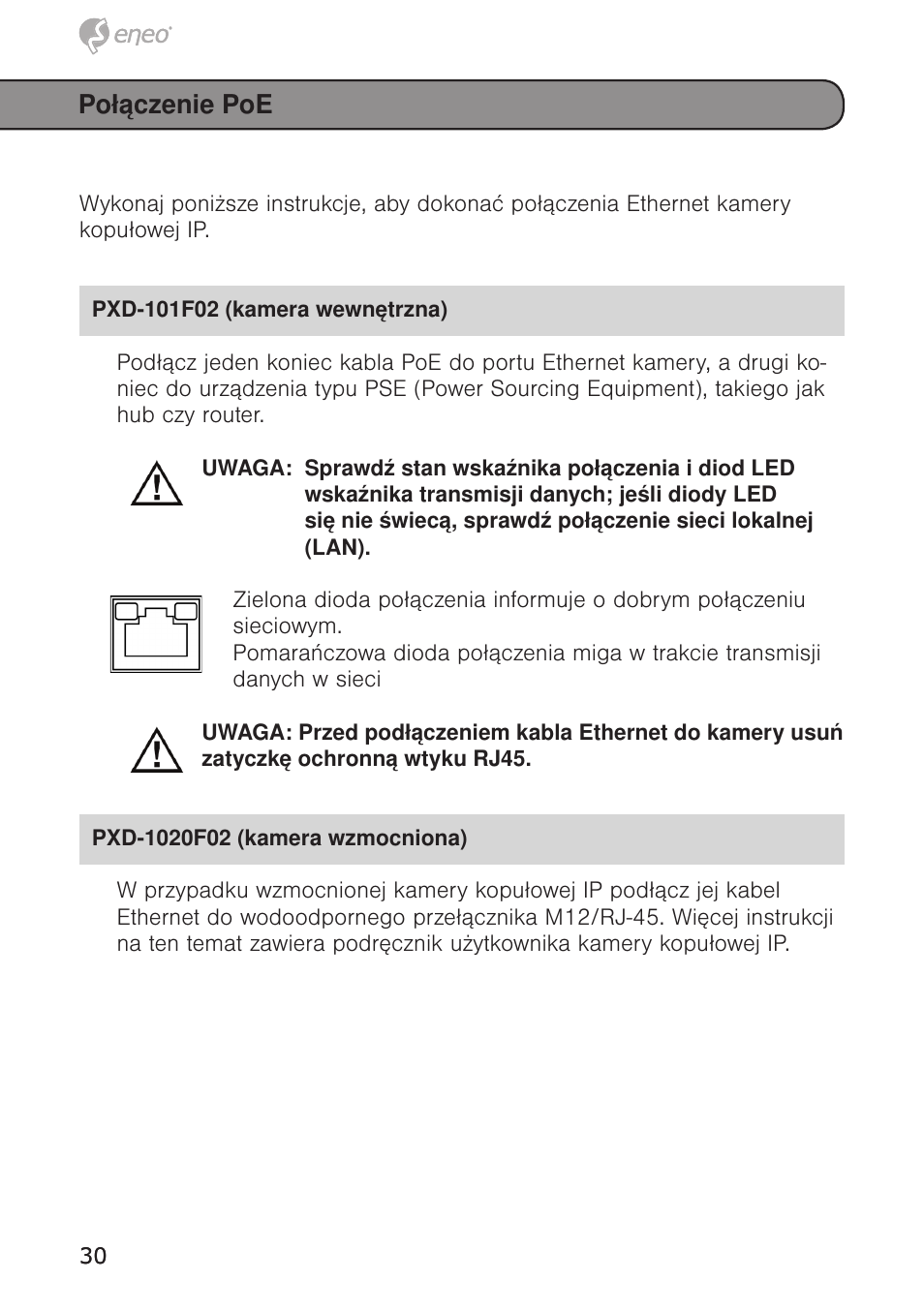 Połączenie poe | Eneo PXD-1020F02 User Manual | Page 30 / 42