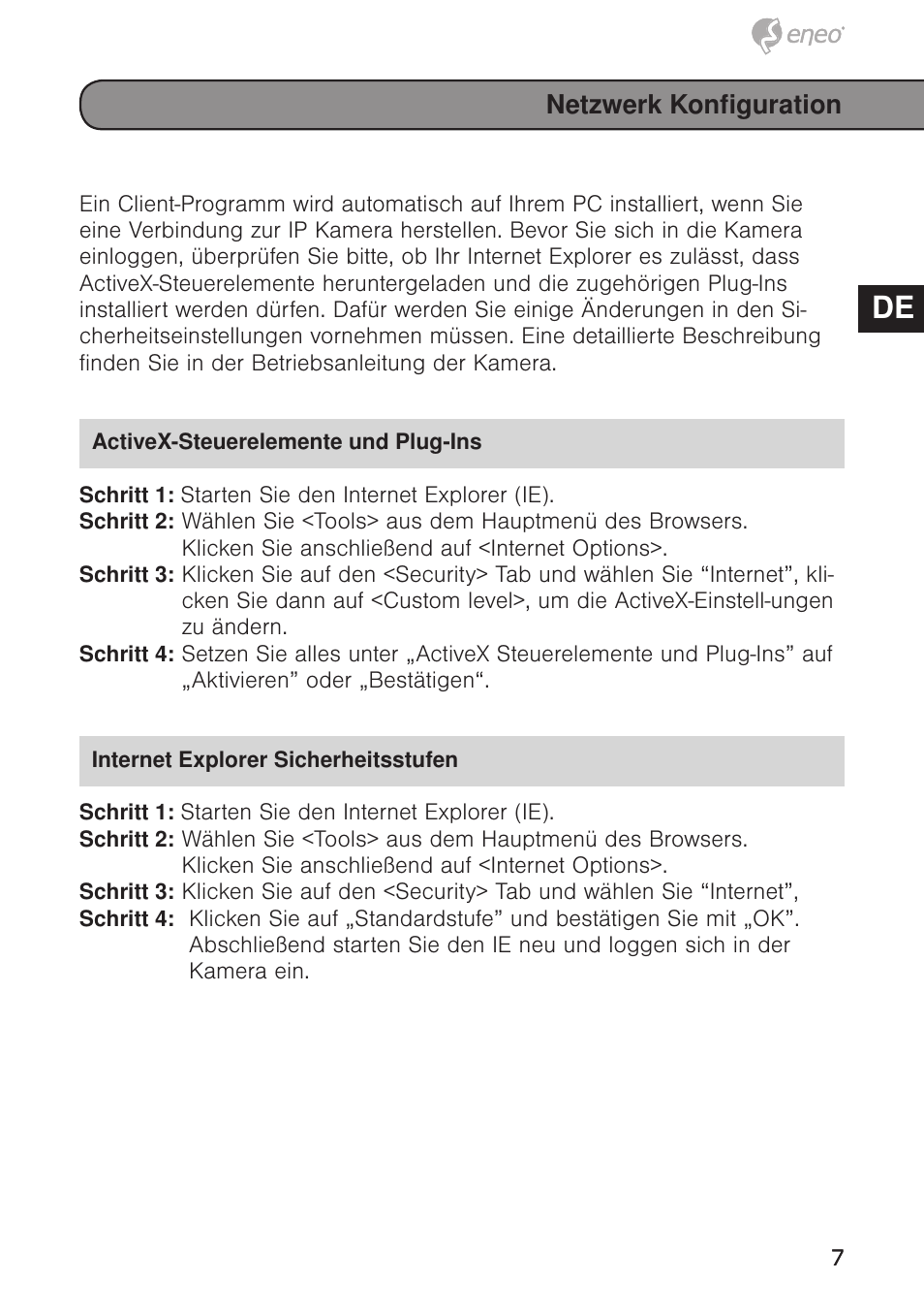 De en fr pl ru | Eneo PXD-1020F02 User Manual | Page 7 / 42