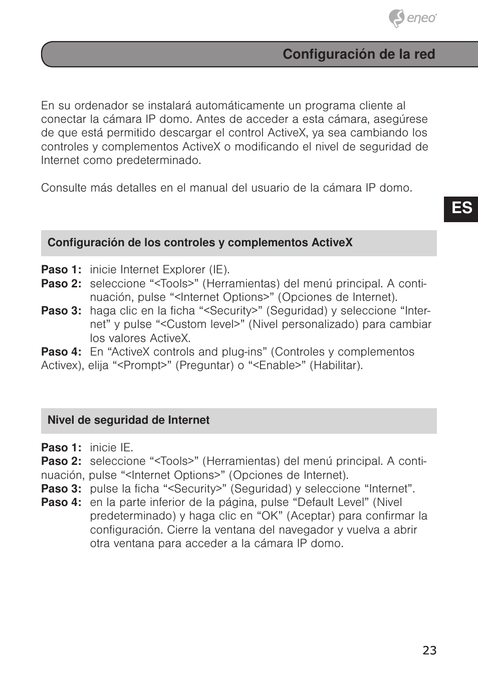 Tr it es ro | Eneo PXD-1020F02 User Manual | Page 23 / 34