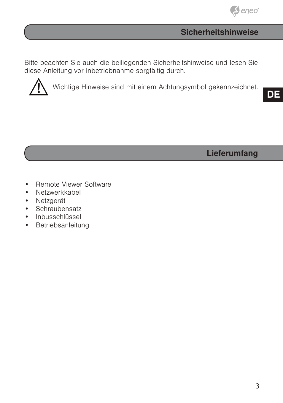 De en fr pl ru de en fr pl ru | Eneo GXD-1710M/IR User Manual | Page 3 / 58